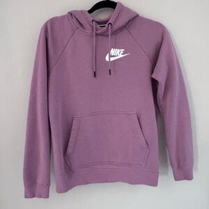 Nike Club Hoodie Mauve with White Logo size XS (flawed)